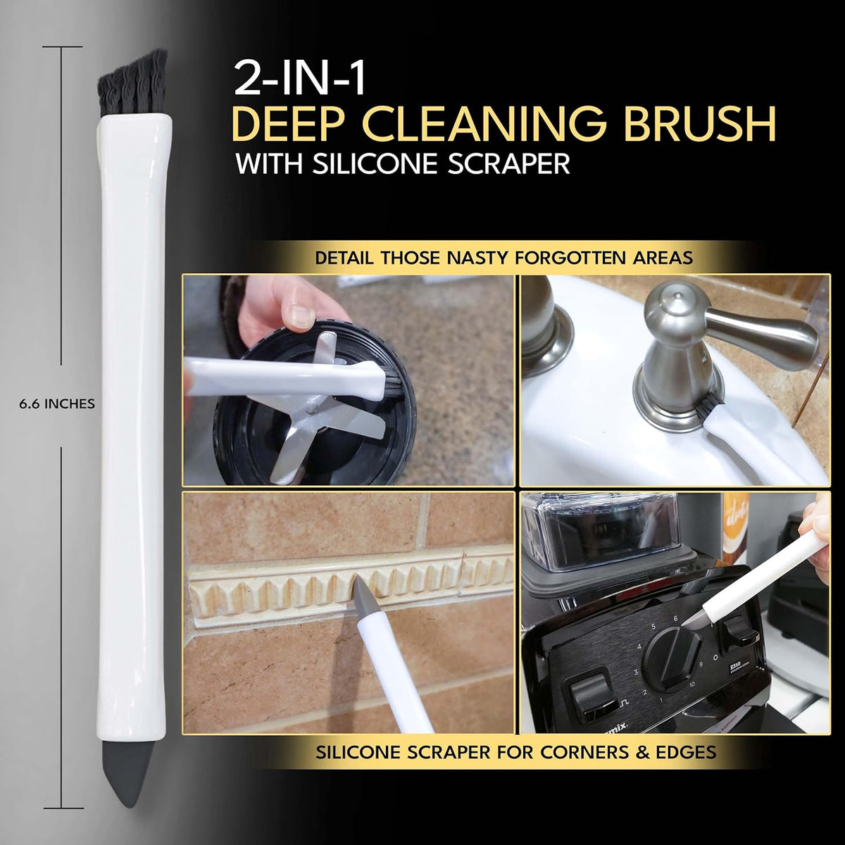 Grout Cleaning Brushes Set (3 Pcs) Deep Cleaner Multi-Purpose Stiff Bristle Brush, Cleaning Toothbrush for Cleaning Corners, Spaces, Tile, Shower