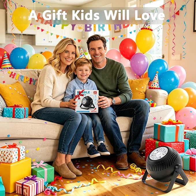 2026 Bubble Machine, 20000+ Bubbles Rechargeable Bubble Maker, Automatic Bubble Blower with Lights & 360° Adjustable Angle, Outdoor Bubble Toys Gifts for Kids, Birthday Parties, Backyard, Wedding