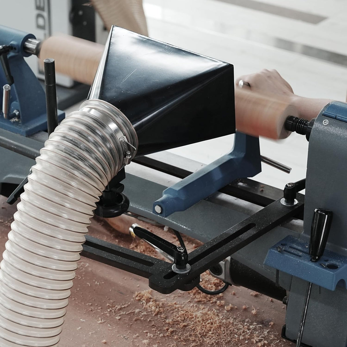 Woodturning Dust Hood Installed on Woodlathe for Effective Dust Extraction Collection, Wood lathe accessory.