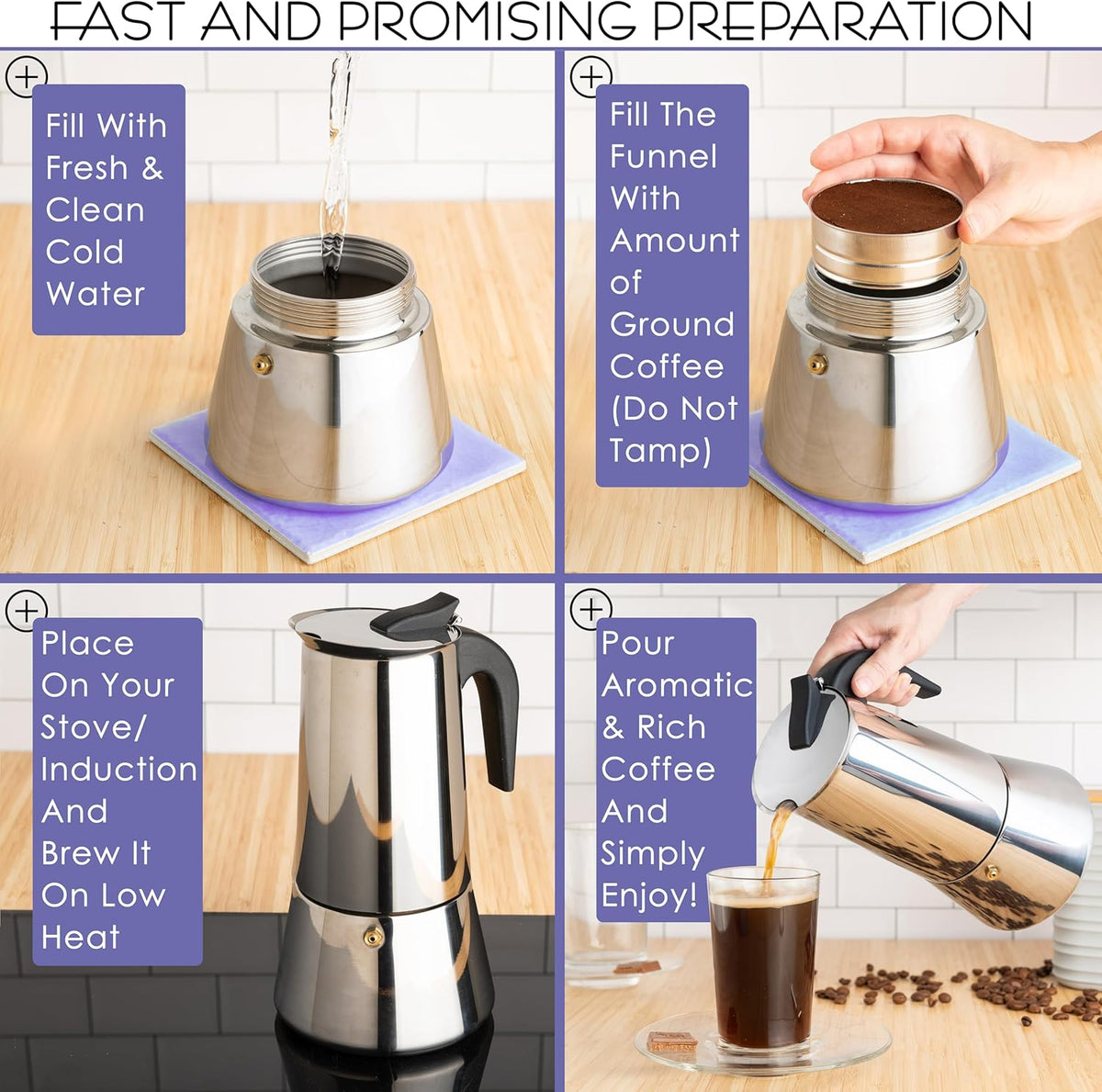 Mixpresso 12 Cup Greca Stovetop Espresso Pot 600ml/20oz, Moka Pot with Coffee Percolator Design