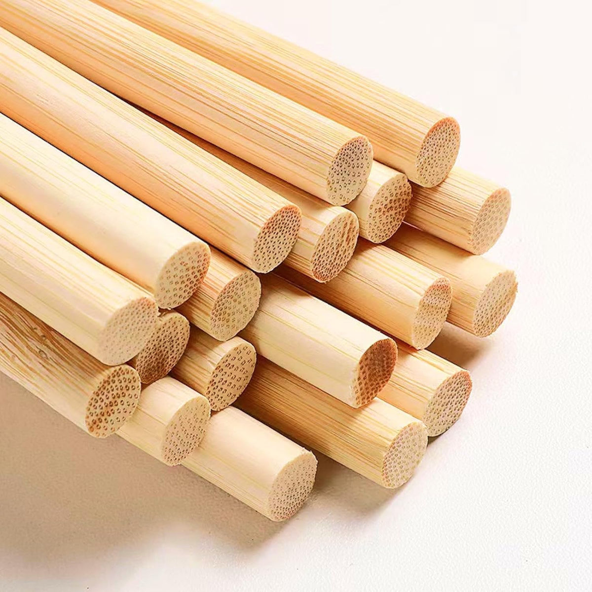 3/8 x 6 Inch 50 PCS Dowel Rods Wood Sticks Wooden Dowel Rods - Unfinished Bamboo Sticks - for Crafts and DIYers
