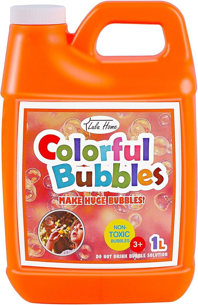 Lulu Home Concentrated Bubble Solution, 1 L/ 33.8 OZ Refill for Bubble Machines, Giant Wands, and Blowers - Up to 2.5 Gallons for Kids' Birthday Parties