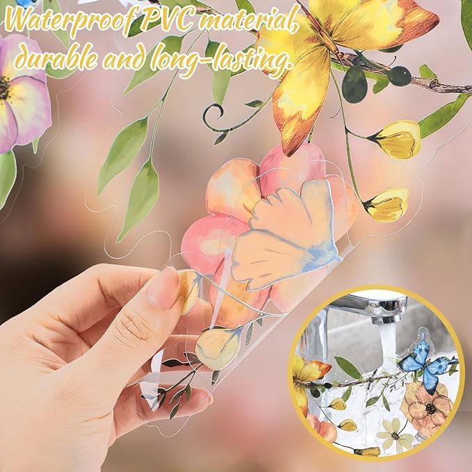 Hahafelt 3 Pcs 18 ft Wildflower Garland Banner Reusable Waterproof Spring Party Decor Butterfly Garland for Mother's Day Garden Baby Shower Birthday Tea Supplies Woodland Party Decorations
