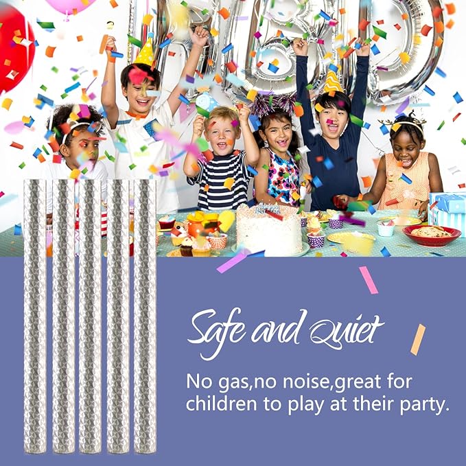 BATTIFE 7Pack Confetti Wands, Colorful Tissue Paper Flick Flutter Sticks, Confetti Shoots Poppers for Wedding, Celebrations, Anniversary, Birthday, Multi-Color, 14inch
