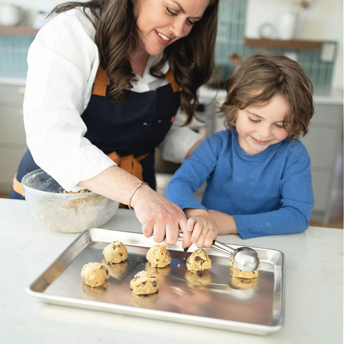 Kitchenatics Jelly Roll Size Baking Sheet Pans, Premium Quality Aluminum Cookie Sheets for Roasting & Baking, Rimmed Nonstick Sheet Pans - Warp Free
