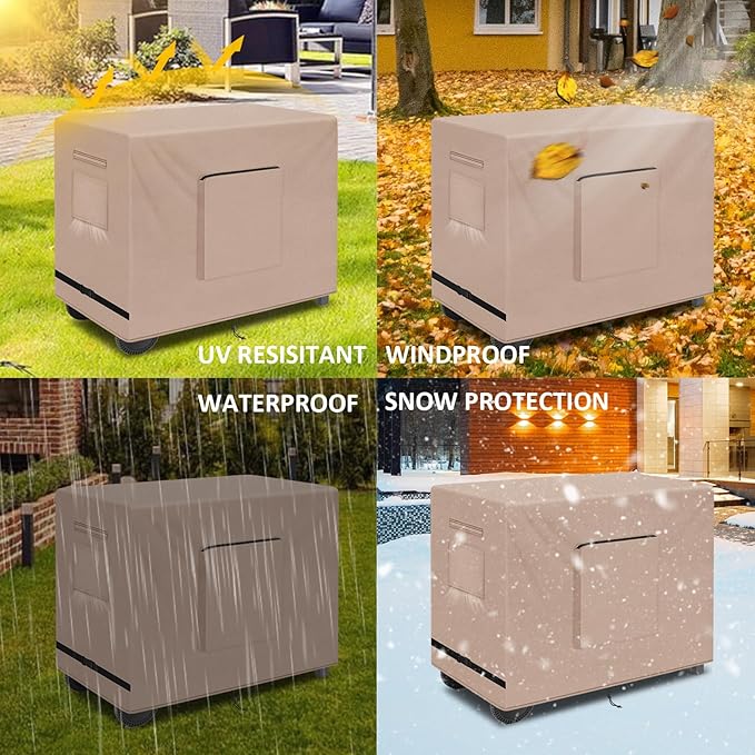 Kovshuiwe Outdoor Table Casing for 33.8 Inch Keter Unity XL Portable Outdoor Table, Bar Cart Cover for 33.8 inch Worktable, Waterproof Patio Dining Cart Cover-33.8" L x 17.3" W x 32" H, Khaki