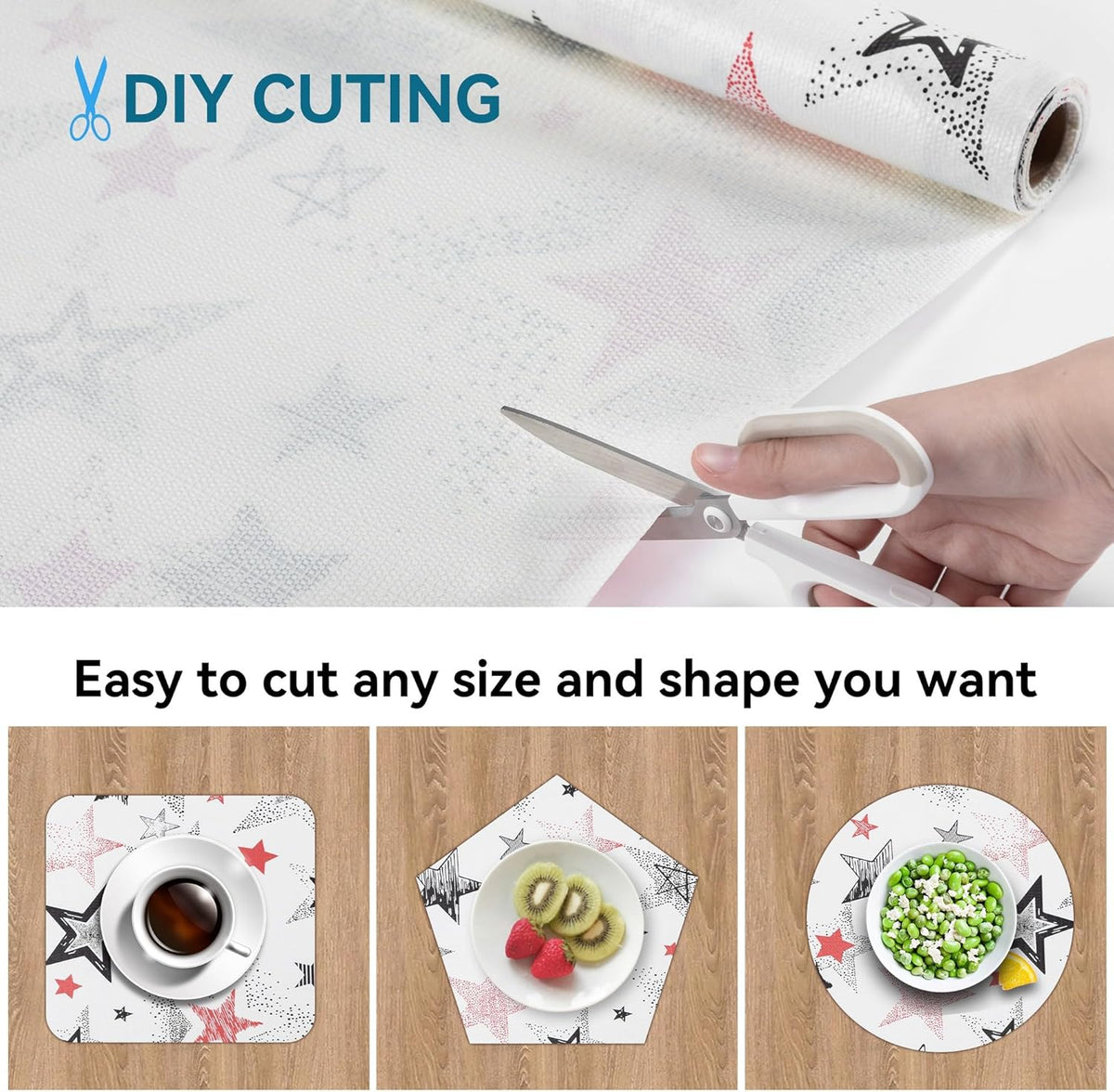 Non Adhesive Shelf Liner 12" W x 360" L Pantry Liner for Shelves Cupboard Liner Kitchen Cabinet Cover Easy to Trim