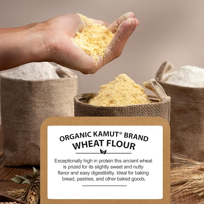 Be Still Farms Kamut Flour Organic Bulk - Bread Flour for Baking (4.8 lb) Khorasan - Organic Whole Wheat Flour Unbleached - High in Fiber, USA Grown