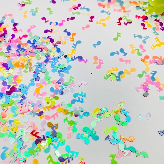3000Pcs Music Confetti PVC Music Note Musical Confetti for Music Party Recital Reception Baby Shower Wedding and Birthday Party Decoration (Mixed)