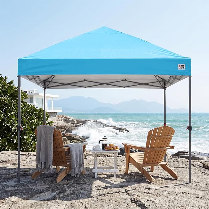 ABCCANOPY Pop Up Canopy - Outdoor Patio Portable Canopy Tent Heavy Duty for Backyard and Deck with 4 Sandbags(Sky Blue, 10x10)