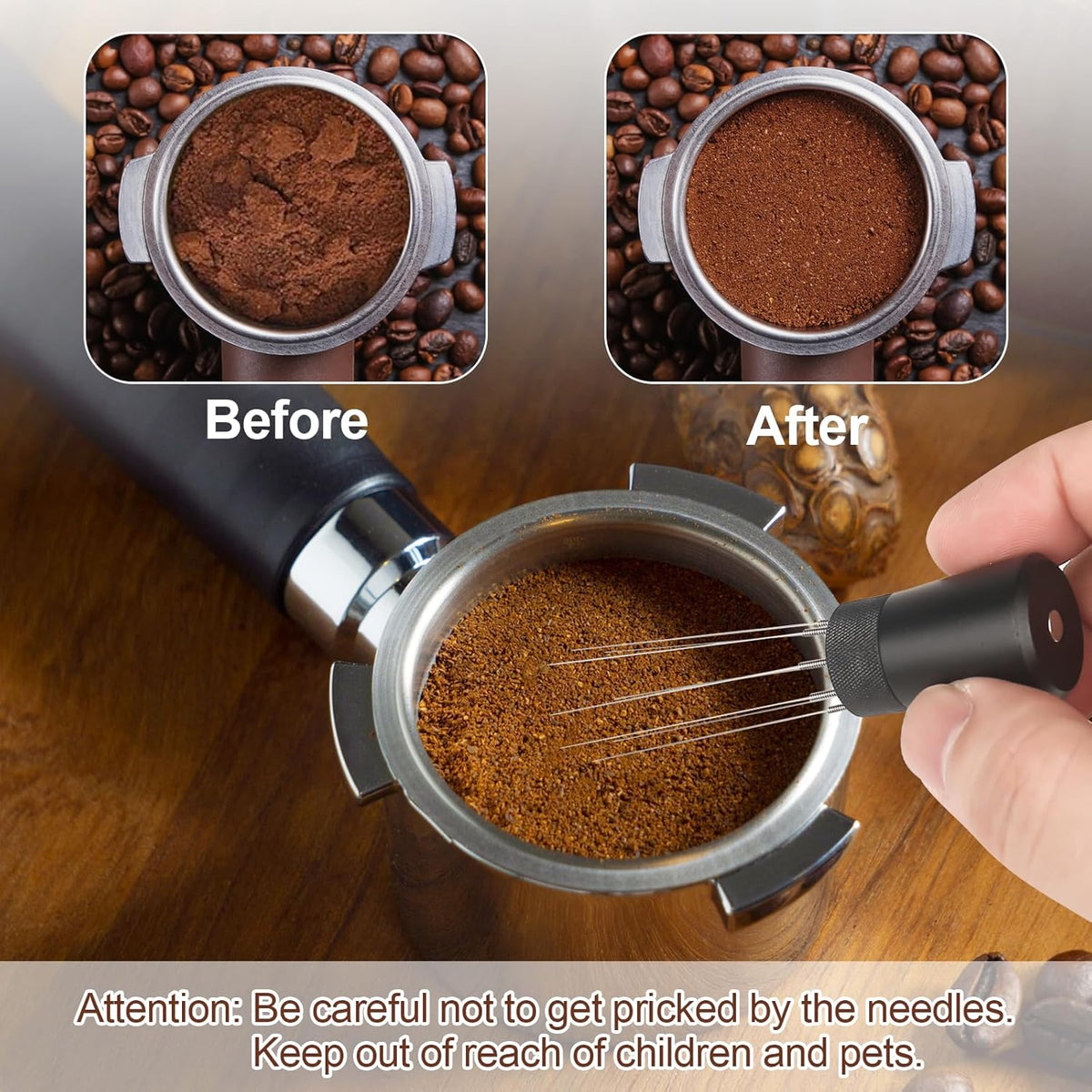 51mm Espresso Tamper Kit - Dual-Spring Calibrated Coffee Tamper, 8-Needle WDT Tool Espresso Distribution Tool, Magnetic Aluminum Dosing Funnel