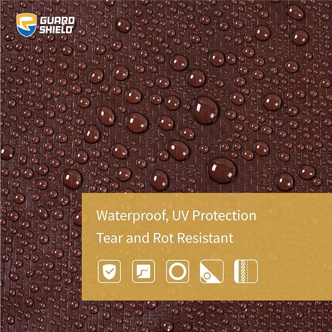 GUARD SHIELD Brown/Green Tarp 20x40 Feet Medium Duty Outdoor Waterproof Multi Purpose Poly Tarps Cover 7mil