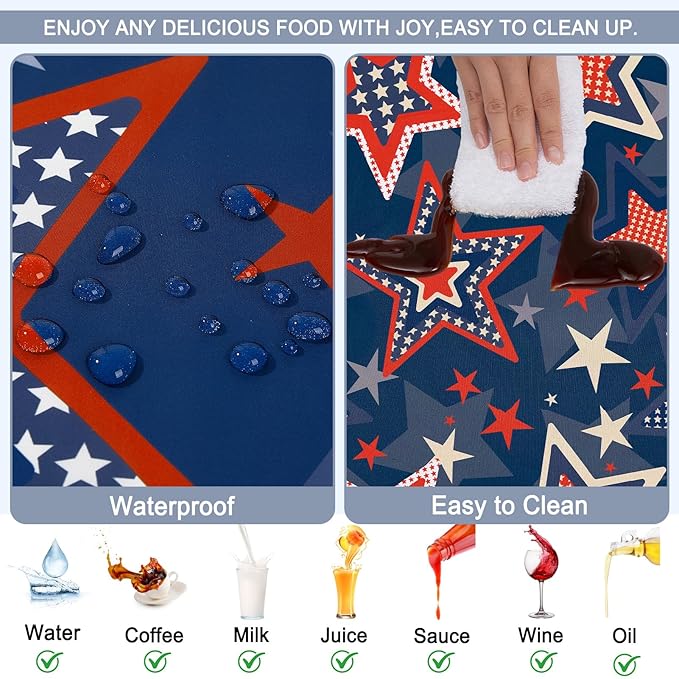 Picnic Table Cover with Bench Covers Windproof Waterproof Picnic Table Covers Camping Tablecloth with Self-Storage Bag, 72in, Starry Navy