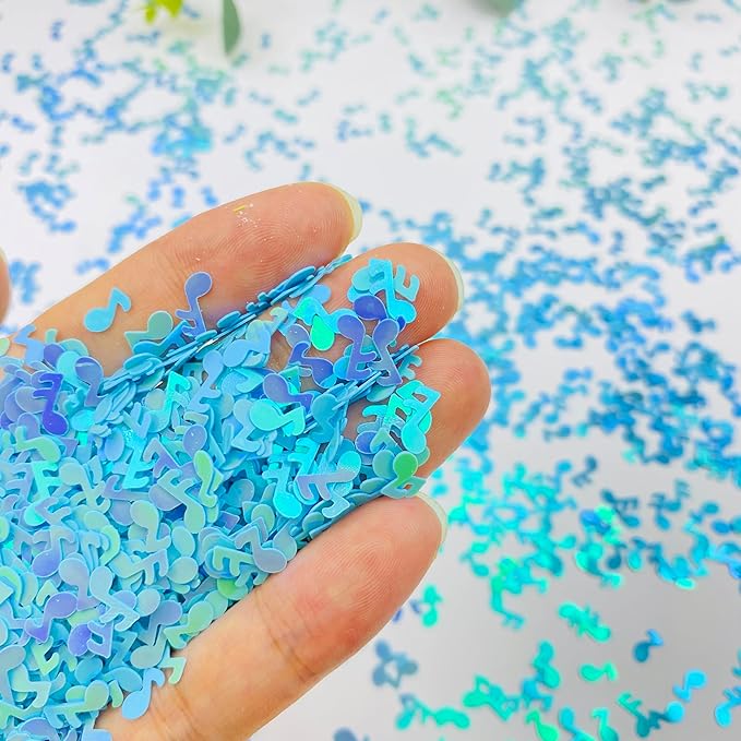 3000Pcs Music Confetti PVC Music Note Musical Confetti for Music Party Recital Reception Baby Shower Wedding and Birthday Party Decoration (Blue)