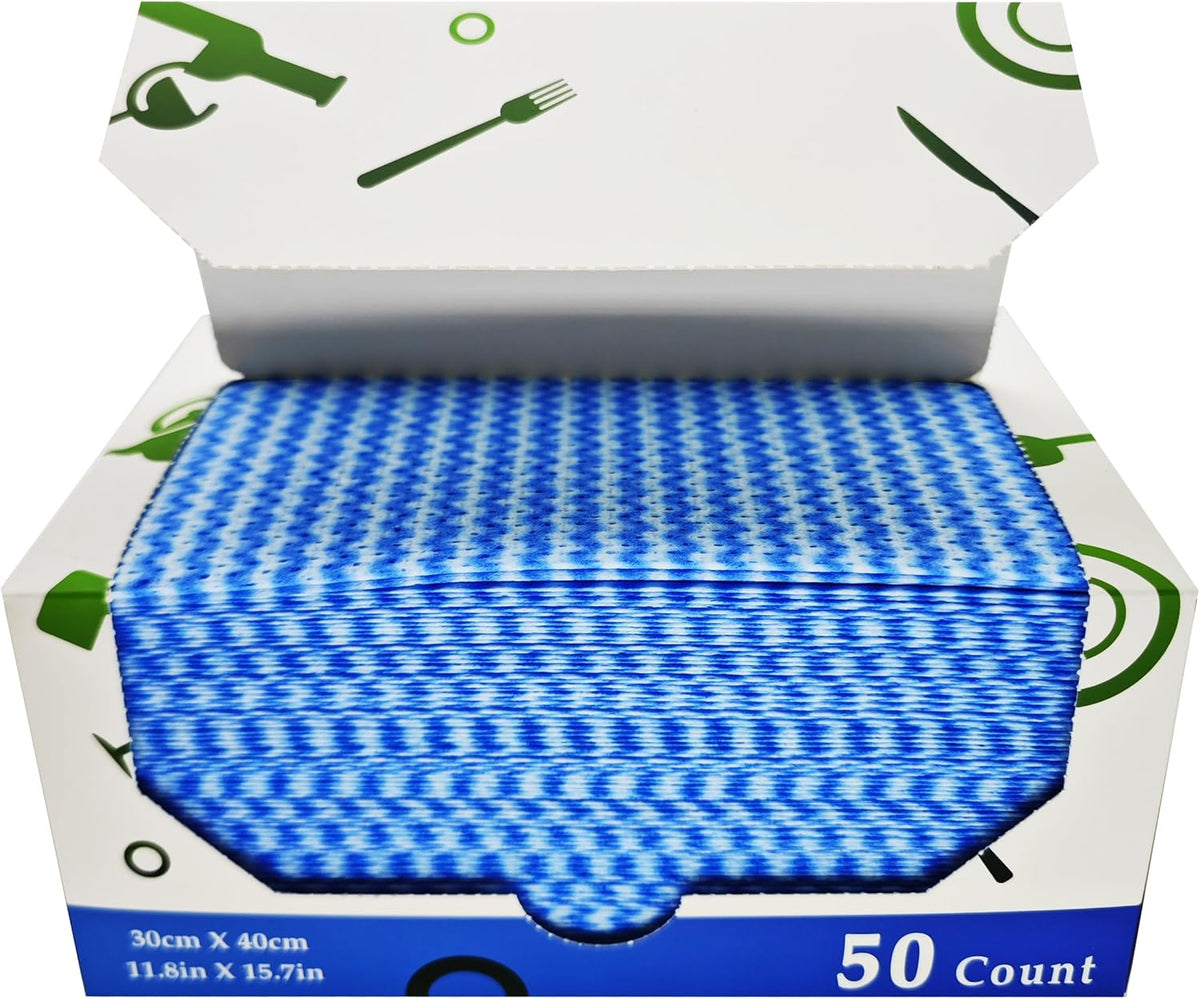 Multi-Use Reusable Cloths - Heavy Duty Wipes for Kitchen, Bathroom & Car (50 Count (Pack of 1))