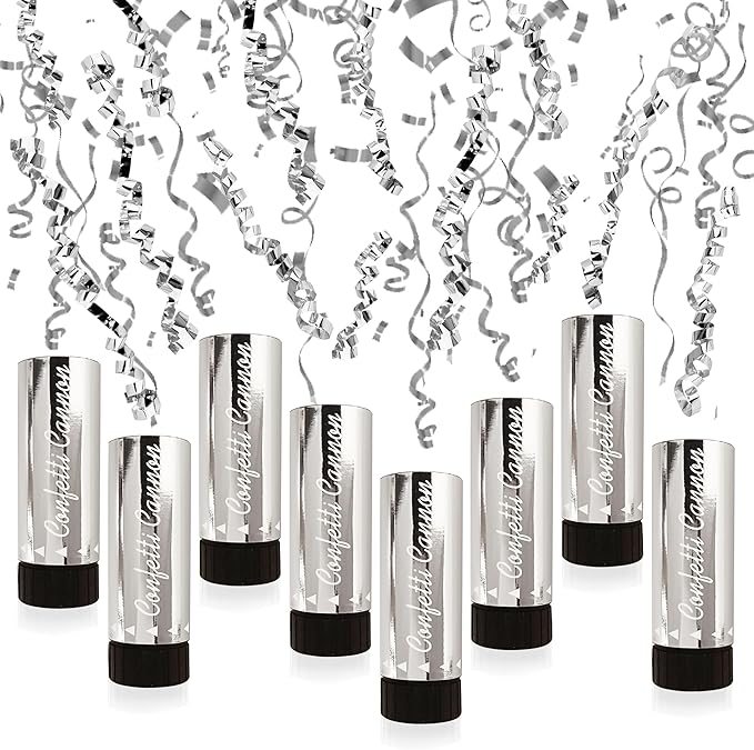 Party Confetti for Wedding Birthday Graduation Baby Shower Anniversary Christmas New Year's Kids Fun Party Supplies Decorations and Favors (Silver 2)