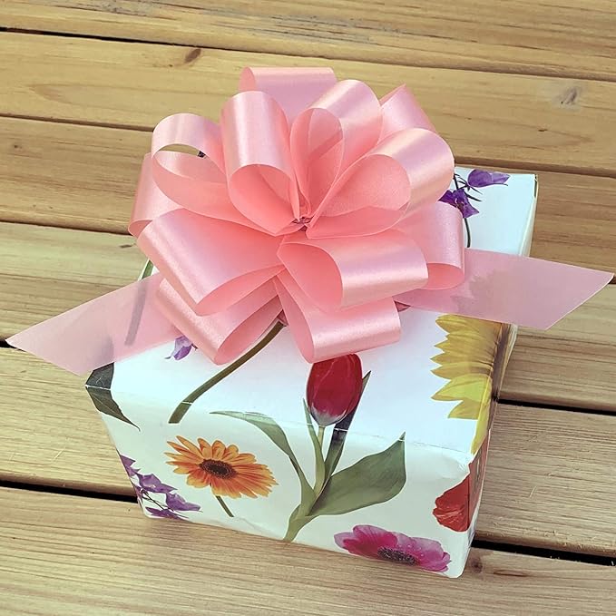 Rose Petal Pink Pull Bows - 5" Wide, Set of 10, Easter, Spring, Valentine's Day, Mother's Day, Wedding Bows, Gender Reveal, Baby Shower, Breast Cancer Awareness, Gift Wrap, Garland, Picnic, Birthday