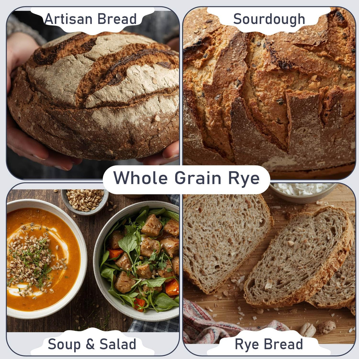 Great River Milling Organic Whole Grain Rye Berries, Non-GMO, 2 lb | Organic Whole Rye Berries for home-milled rye flour, sourdough bread, sprouting, soups, salads and pilaf; chewy cooked grain
