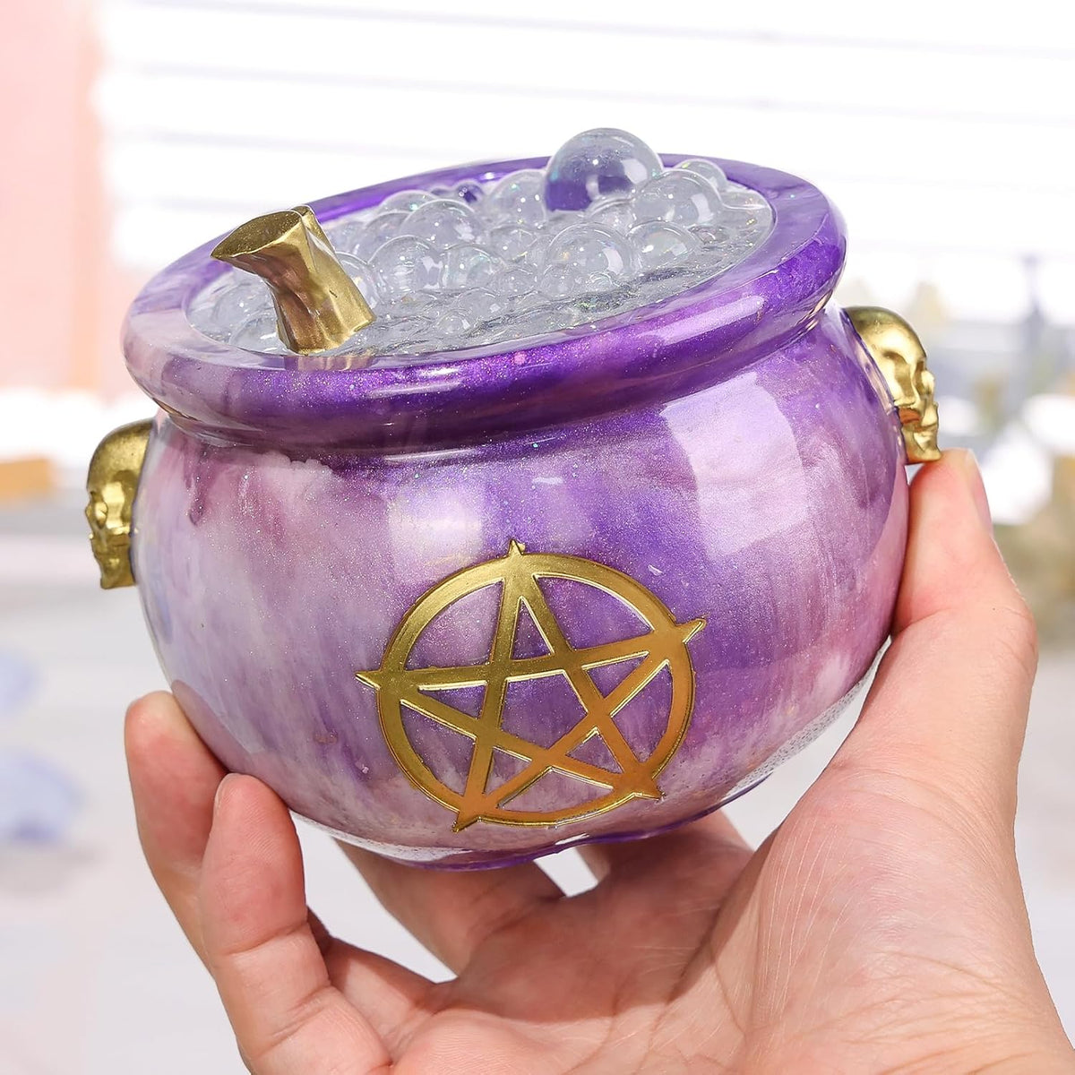 LET’S Resin Witch Cauldron Resin Mold, Halloween Resin Molds, 3D Jar Resin Molds Silicone 4.7'' Width, Large Jar Molds for Epoxy Resin Casting Craft