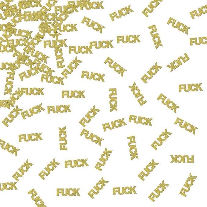 120pcs Fuck Confetti - Gold Glitter Fuck Sign Table Decoration Scatters - Funny Birthday Wedding Bachelorette Party Decorations - Divorced/Single AF Decorative Confetti