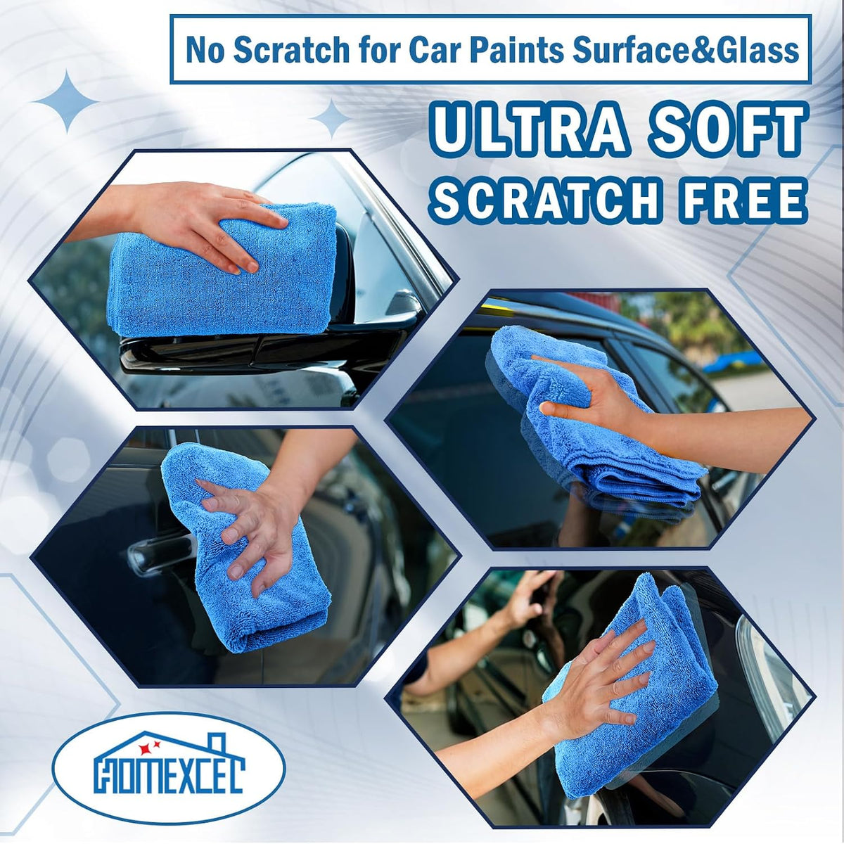HOMEXCEL Professional Large Microfiber Car Drying Towels 2 Pack, 31" x 24"