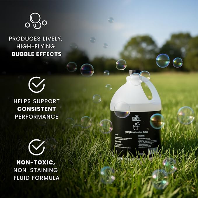 CHAUVET DJ – BJG Bubble Juice Gallon | Professional Bubble Fluid for High-Flying Bubble Output | Non-Toxic and Non-Staining Formula | Designed for Use with CHAUVET DJ Machines