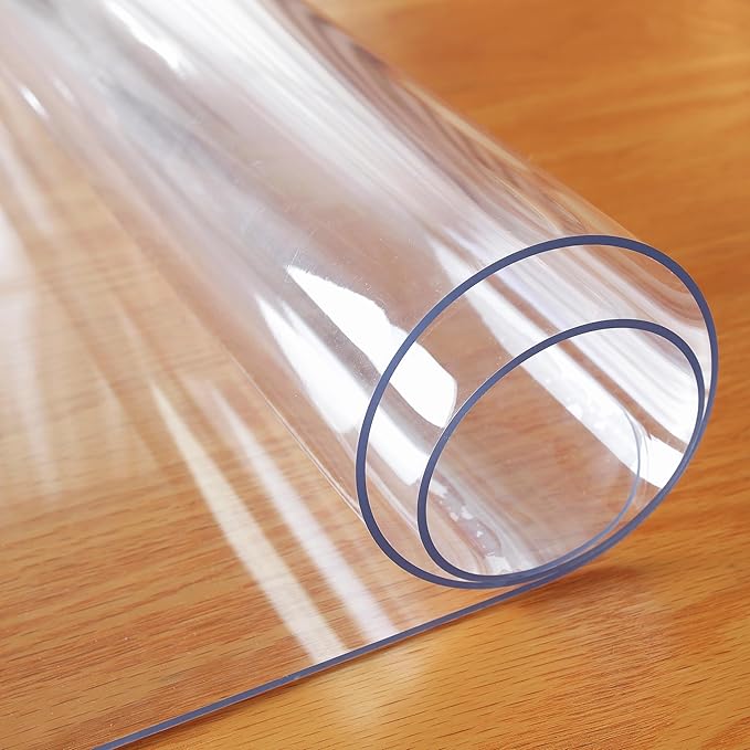 Clear Table Protector 18 x 24 Inch, 1.5mm Thick Plastic Table Cover, Waterproof PVC Clear Table Cover Protector, Desk Protector Mat, Writing Desk Pad for Desktop, Coffee & Dining Room Table