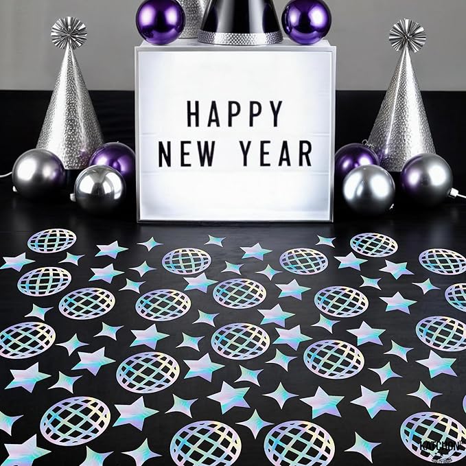KatchOn, 200Pcs Holographic Disco Confetti Iridescent Disco Ball Confetti for Graduation Party Supplies 2026 Prom Day Decorations Graduation Decorations 2026 Disco Table Decor