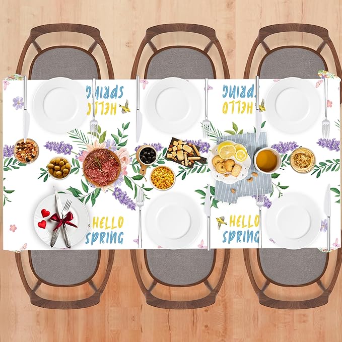 OHOME 2 Pack Spring Decorations - Spring Decorations for Home - Disposable Plastic Spring Tablecloth | Floral Tablecloth for Mothers Day Wildflower Butterfly Birthday Garden Party Decorations