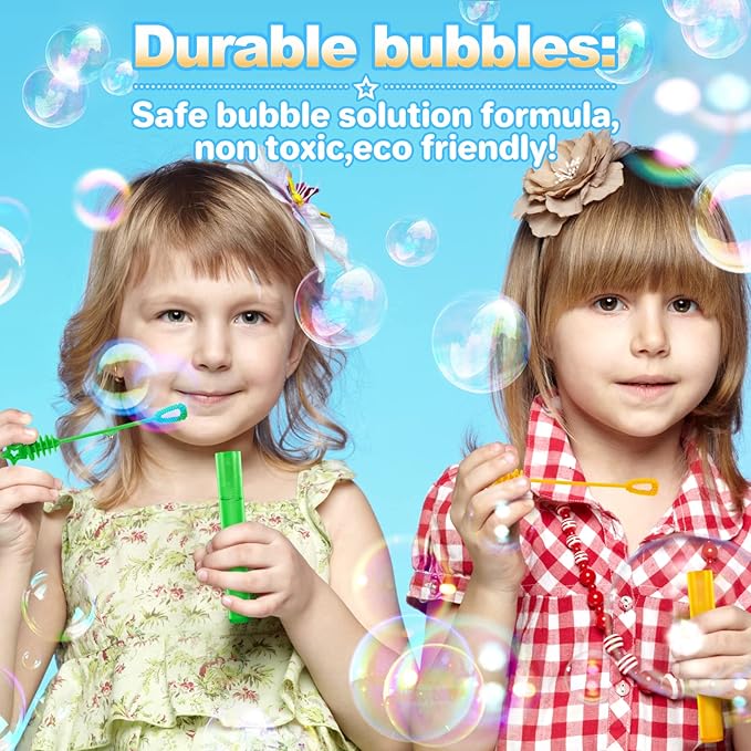 Bubble Wand, 300 Pieces Mini Bubble Wands Bulk in 10 Colors, Bubbles Party Favors Bulk for Kids, Summer Toys for Girls & Boys, Carnival Prizes, Themed Birthday, Wedding, Indoor Outdoor Activity