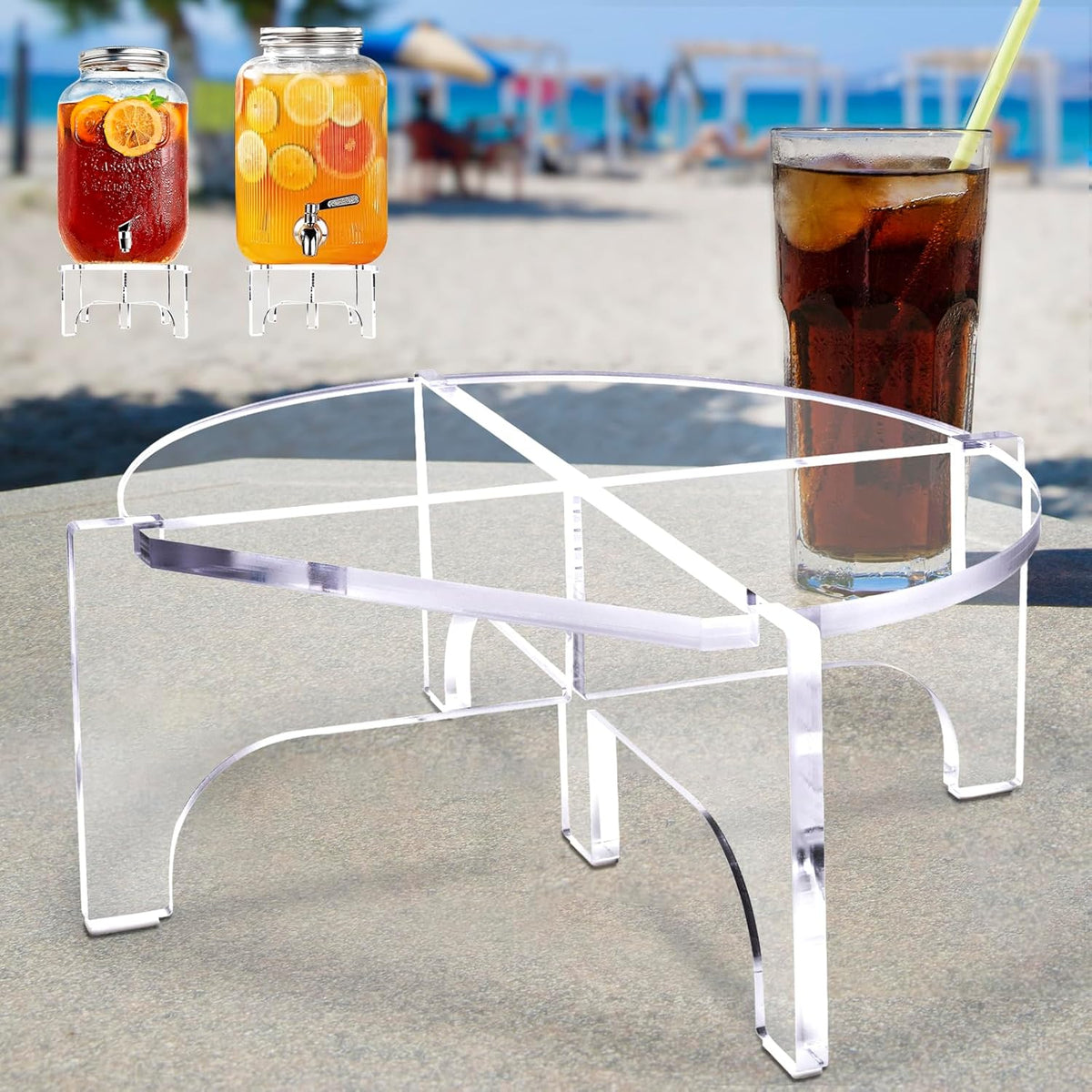 Acrylic Beverage Dispenser Stand Only, Fit Max 8.7 Inch Glass Drink Dispenser and Water Jug Holder, Plant Stand