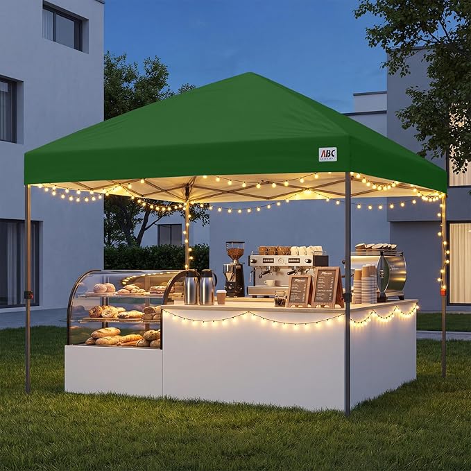 ABCCANOPY Pop Up Canopy - 10x10 Outdoor Patio Portable Canopy Tent Heavy Duty for Backyard and Deck with 4 Sandbags(Olive Green, 10x10)