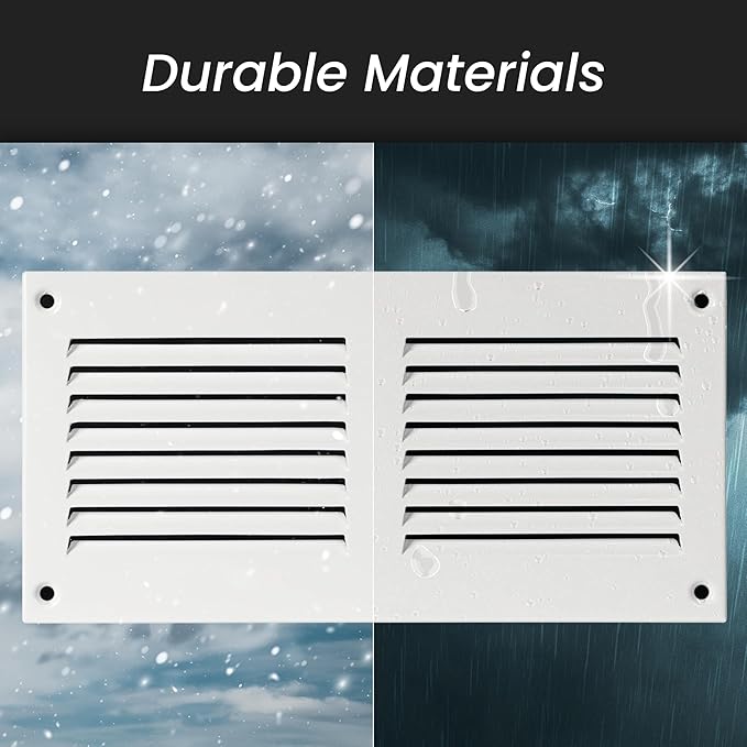 Repa Market 5-Pack Air Vent Cover 16x8 Inch (Outer Dimensions) Black Galvanized Steel Louvered Grill Cover with Mesh Screen/Wall or Ceiling Vent/HVAC Register for Indoor and Outdoor Ventilation