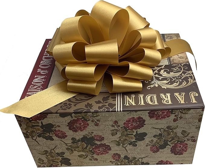 Large Gold Ribbon Pull Bows - 9" Wide, Set of 6, St. Patrick's Day, St. Paddy's Day, Gift Wrapping, Wreaths, Bows, Present