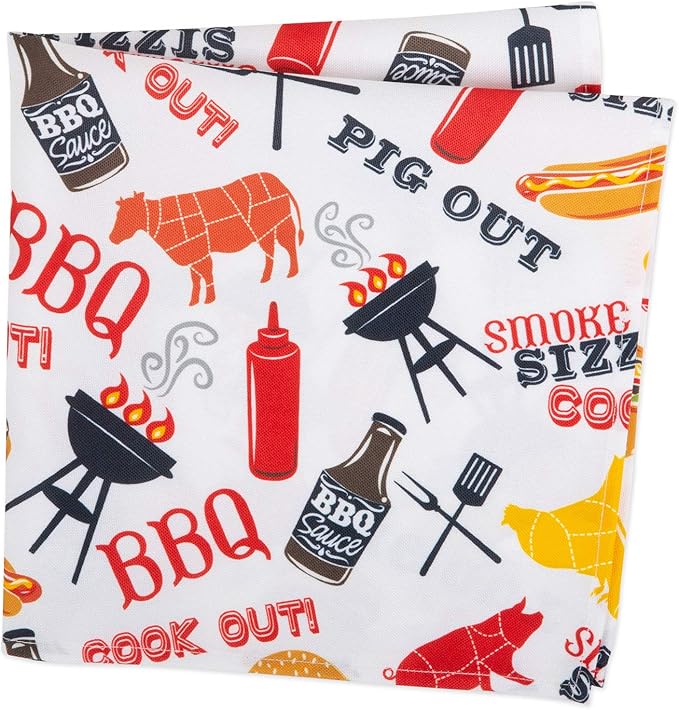 DII Outdoor Tabletop Collection, Stain Resistant & Waterproof, Napkin Set, Barbeque