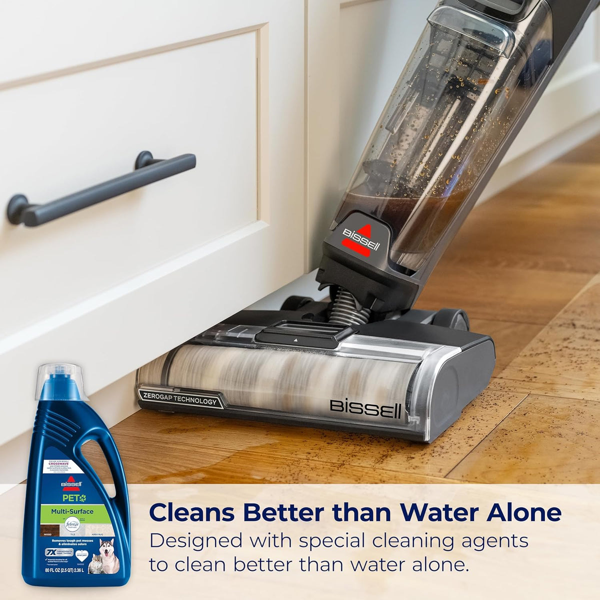Bissell Multi-Surface Pet Formula with Febreze Freshness for Crosswave, 2295L, 80 oz, Safe to use on Sealed Hard Floors and Area Rugs, Removes Tough Pet Messes, and Eliminates Odors. Febreze Freshness