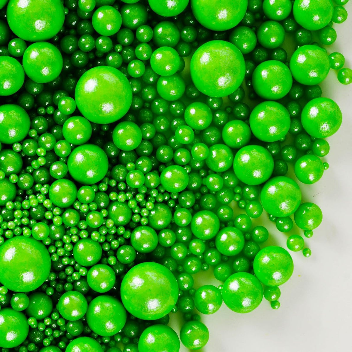 Kasvan Christmas Green Pearl Sugar Sprinkles - Edible Candy Pearls 130g/4.58 Oz, Mix Size, Baking Cake Decorations
