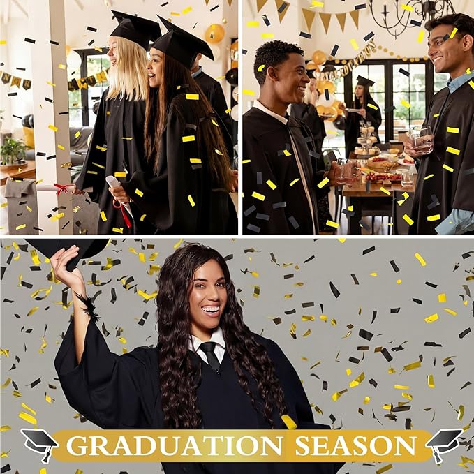 Sumind 1000 Grams Gold Black Large Metallic Confetti Glitter Throwable Table Scatter Foil Confetti for Wedding Birthday Party Baby Shower Graduation Valentine Halloween Christmas Celebrations