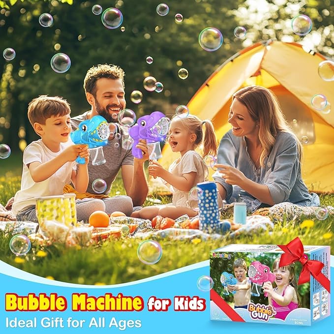 4 Pack Bubble Machine Guns - Toys for Boys Girls Ages 3-5 4-8 with 4 Bottle Solutions Kids Birthday Gift Bubble Blower for Kids Easter Toys Christmas Stocking Stuffers Valentines Outdoor Party Favors