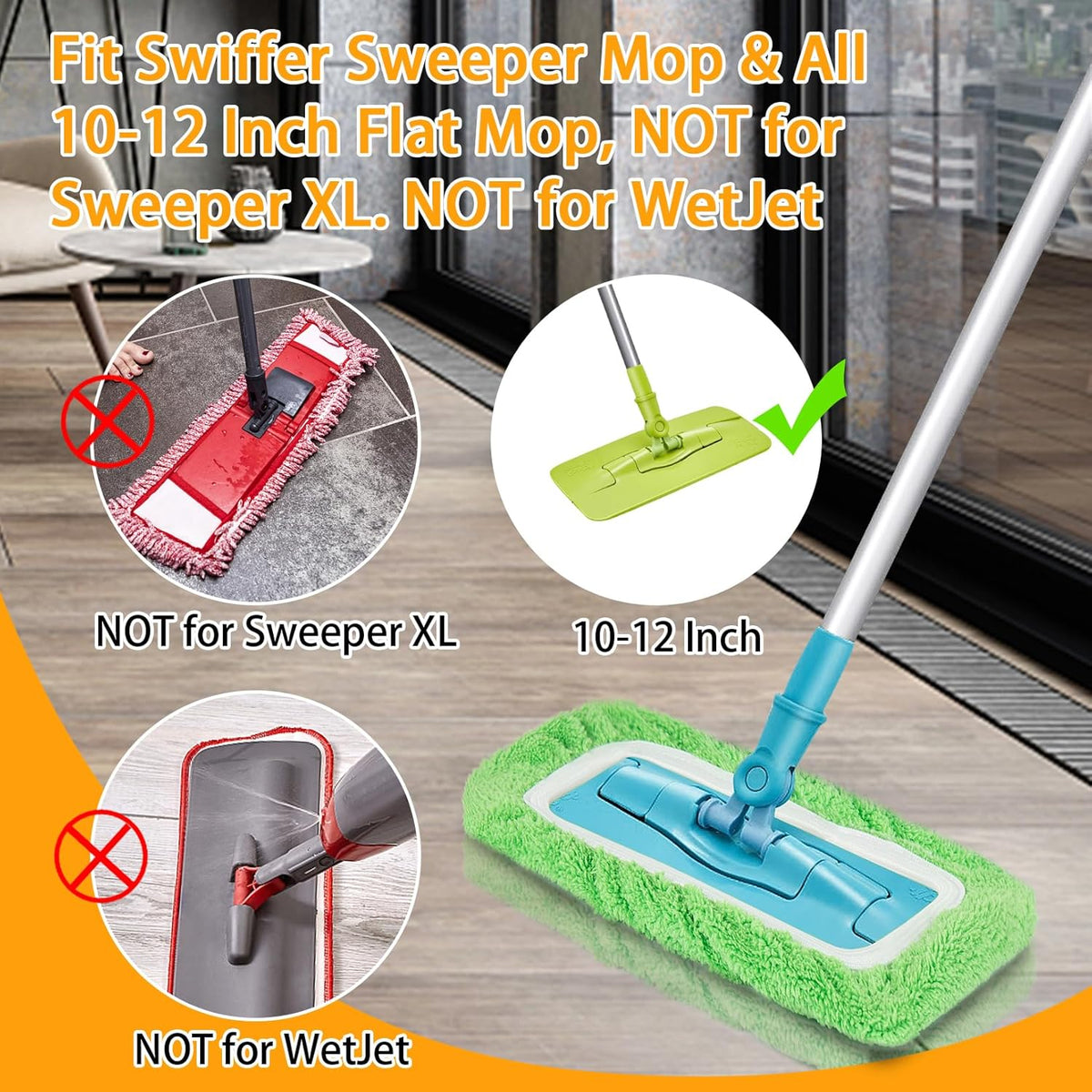 Reusable Dry Sweeping Cloths Microfiber Wet Mop Pads Compatible with Swiffer Sweeper Mop Replacement Sweeping Mopping pad Refills for Hardwood Surface Floor Cleaning (32)