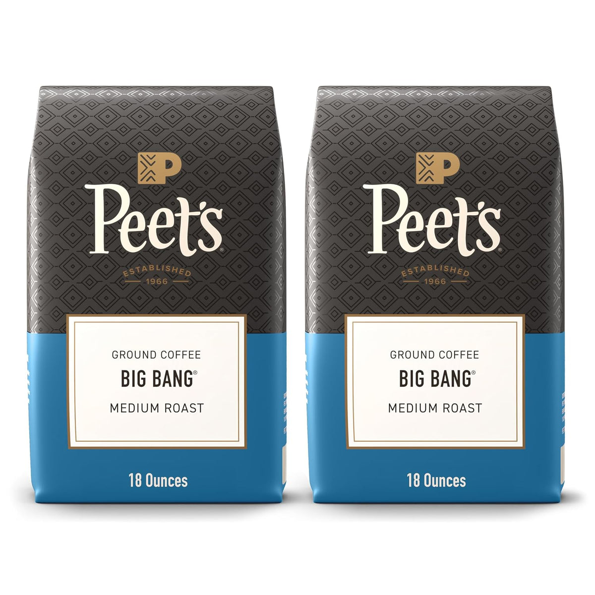Peet's Coffee Medium Roast Ground Coffee | Big Bang | 36 Ounces | 2 Bags