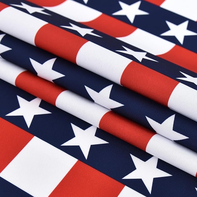 USA Gingham Patriotic Tablecloth Fabric - Rectangular 58x102 Inch Water Resistant Checked Table Cloth for Indoor/Outdoor Use - Table Cover for Kitchen, Picnics, Gardens, and Parties