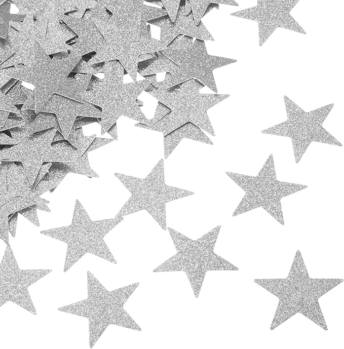 MECCANIXITY 200Pcs Star Confetti Confetti Table Confetti Decor for Party Wedding Festival Decorations,0.79x0.79Inch,Silvery