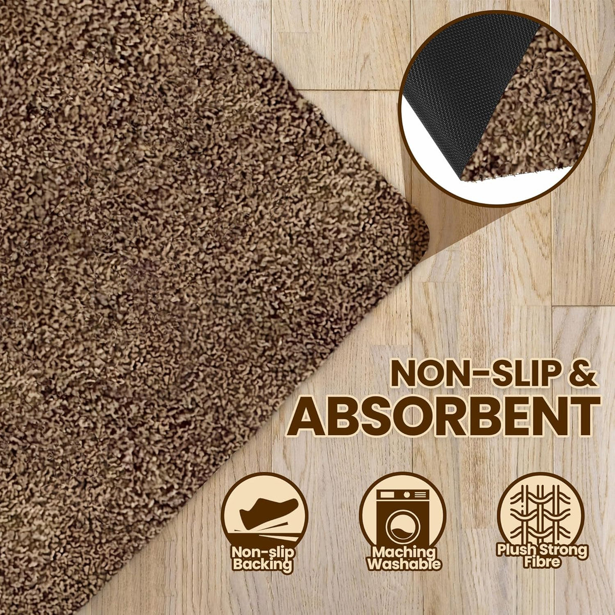Premium Microfiber Indoor Door Mat – 20"x30" Washable Entry Mat, Non-Slip, Waterproof Backing, Super Absorbent, Low Profile Entryway Doormat for Indoor Entrance