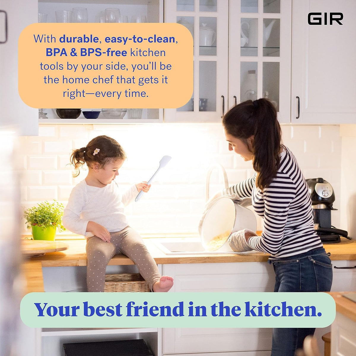 GIR: Get It Right 5 Piece Silicone Cooking Utensils Set - Ladle, Spatula, Flip, Spoon & Spoonula, Non-Stick, Heat Resistant, Dishwasher Safe