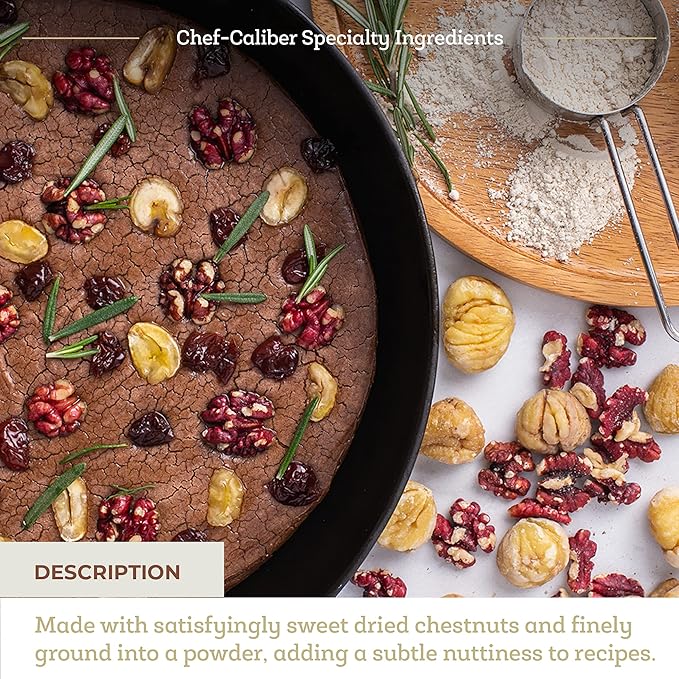 Fresh & Wild, Chestnut Flour, Finely Ground Dried Chestnuts, Gluten-Free Artisan Flour For Baking, Healthy, Paleo Alternative To Wheat Flours, 16 oz