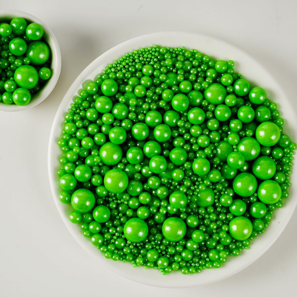 Kasvan Christmas Green Pearl Sugar Sprinkles - Edible Candy Pearls 130g/4.58 Oz, Mix Size, Baking Cake Decorations