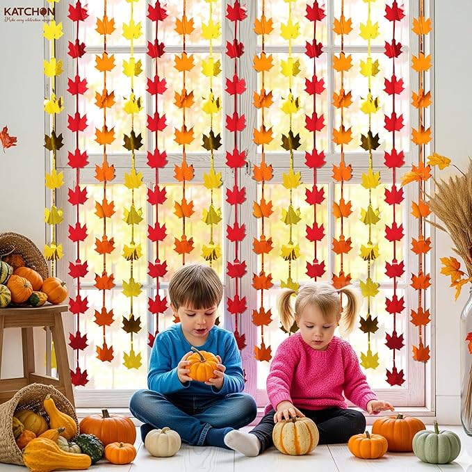 KatchOn, Thanksgiving Decor Fringes – Pack of 2 | Maple Leaf Fringes for Thanksgivng Decorations, Friendsging Decorations, Harvest Decorations, Indoor, Outdoor, Friendsgiving Party Decorations