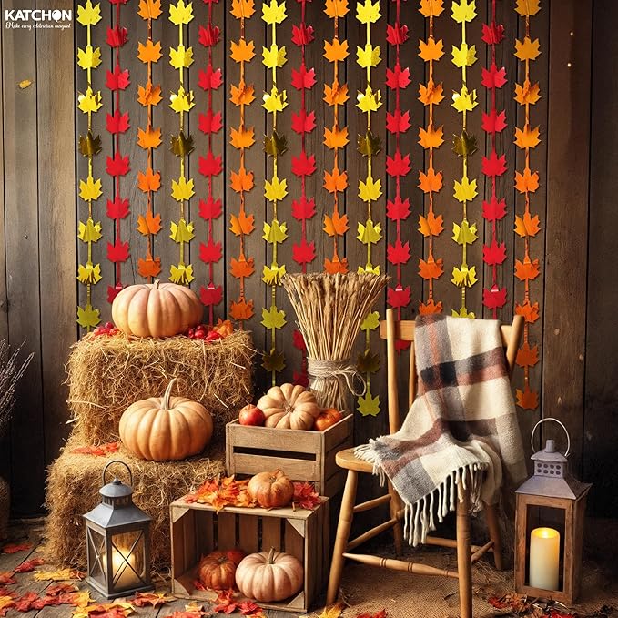 KatchOn, Thanksgiving Decor Fringes – Pack of 2 | Maple Leaf Fringes for Thanksgivng Decorations, Friendsging Decorations, Harvest Decorations, Indoor, Outdoor, Friendsgiving Party Decorations