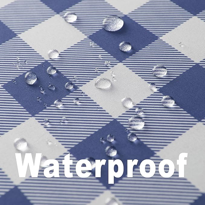 Classic Gingham Plaid Tablecloth Fabric - Rectangular 58x102 Inch Water Resistant Checked Table Cloth for Indoor/Outdoor Use - Table Cover for Kitchen, Picnics, Gardens, and Parties